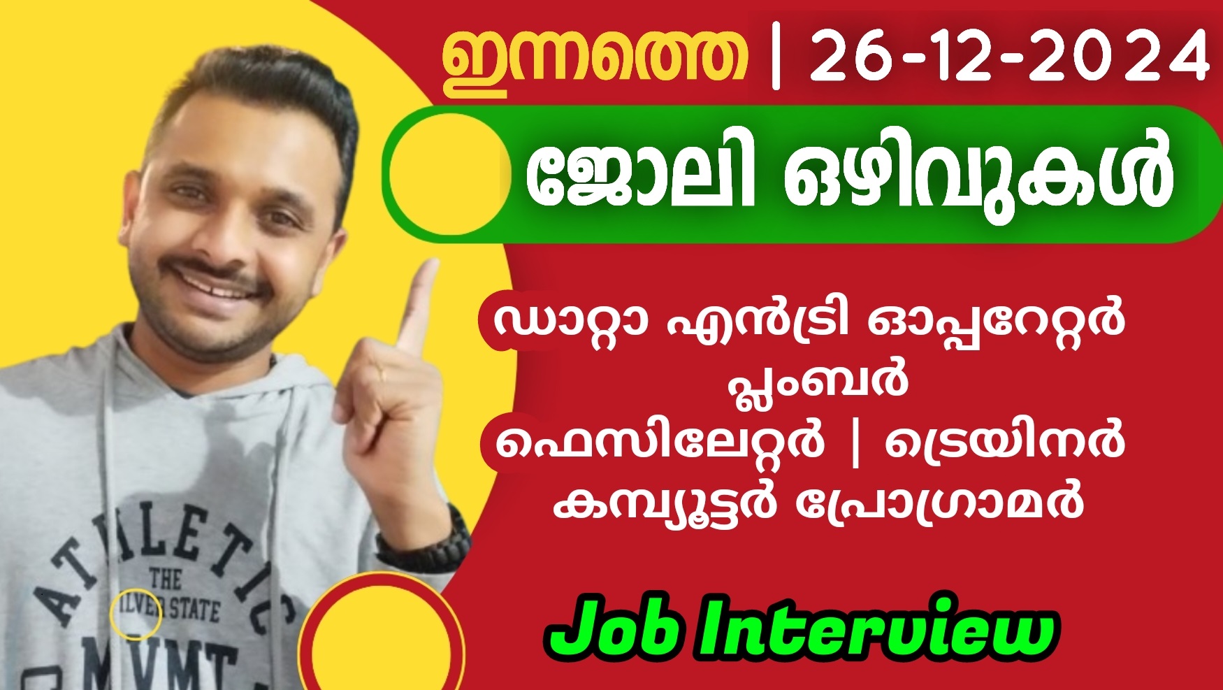 ഇനàµà´¨à´¤àµà´¤àµ† ജോലി à´’à´´à´¿à´µàµà´•ൾ | 26-12-2024